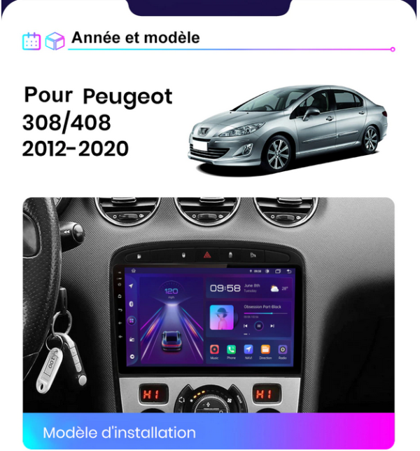 Android Peugeot 308 308SW 408 (2012 - 2020)