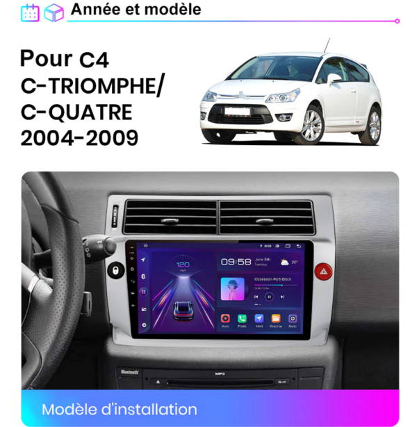 Android Carplay Citroën C4 C-Triomphe C-Quatre (2004 - 2009)