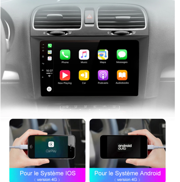 Androïd Carplay pour Volkswagen Golf 6 (2008 – 2016) – Image 3