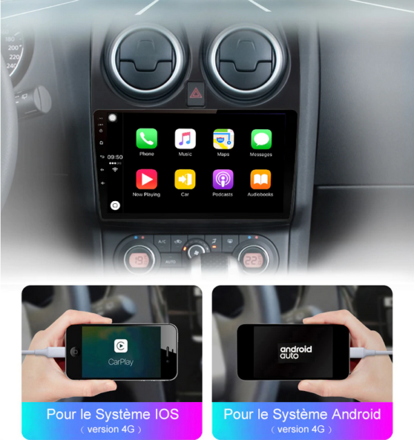 Android Carplay Nissan Qashqai J10 (2006-2013) – Image 2