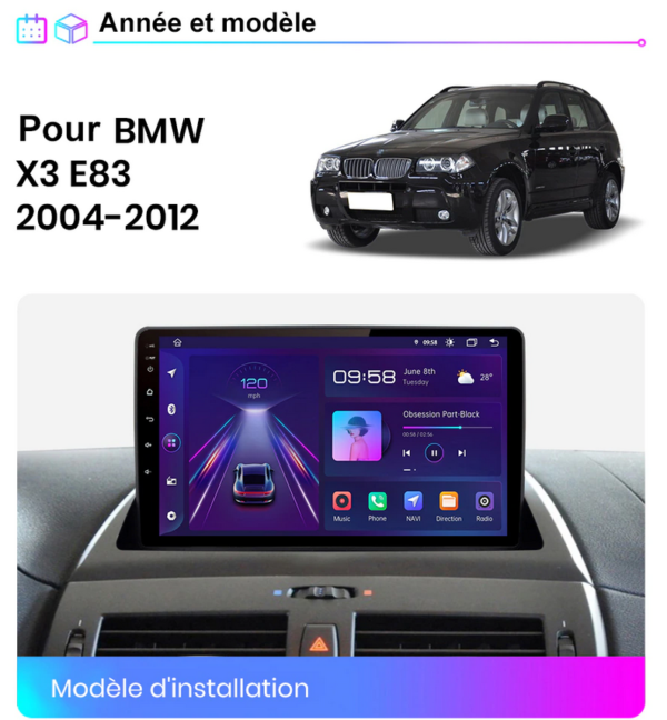 Android CarPlay pour BMW X3 E83 (2004-2012)