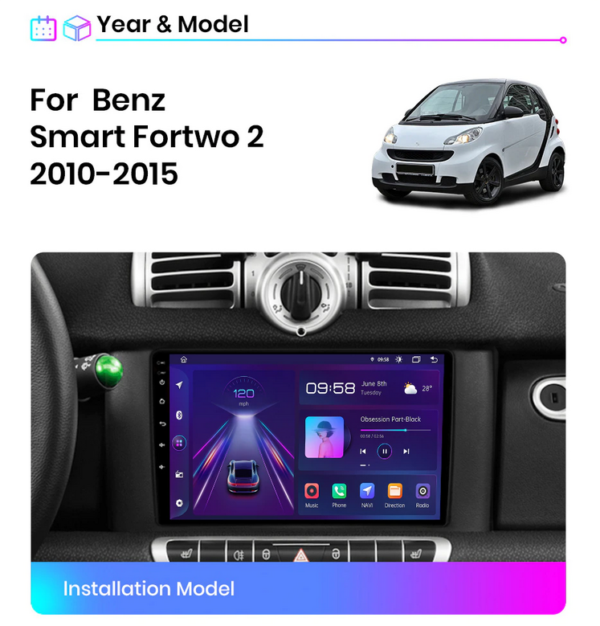 Android smart Fortwo 2  (2010-2015)