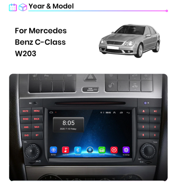 Android Mercedes Benz classe C W203 (2004 – 2011)