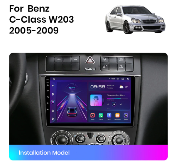 Android Mercedes Benz classe C W203 2005 – 2009 C200 C230 C240 C320 C350 CLK W209