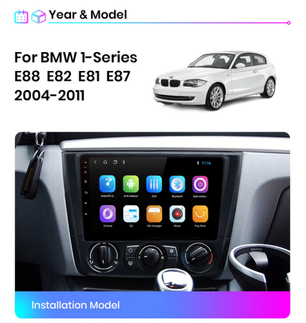 Android BMW série 1, E88, E82, E81, E87 (2004–2011)